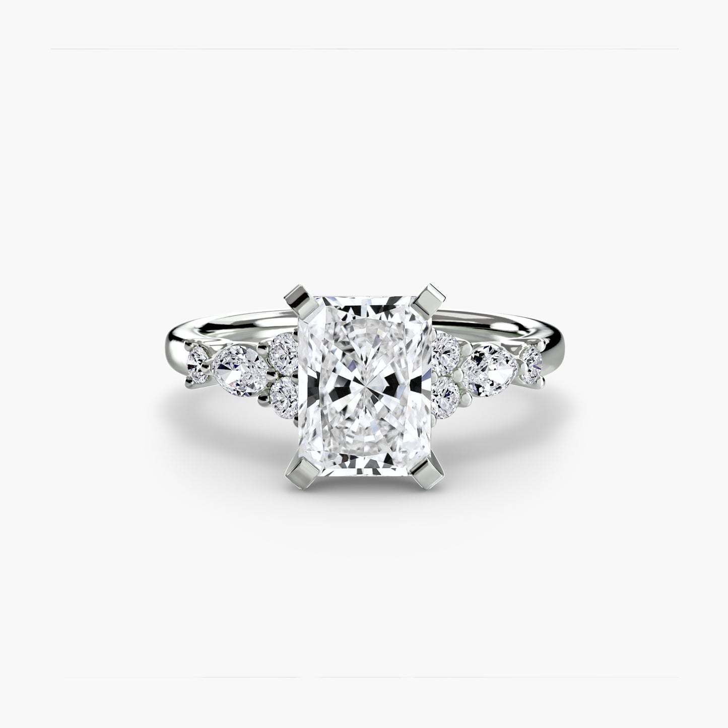 Floral Accent Solitaire Engagement Ring - 2.2mm
