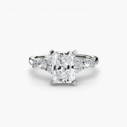 Floral Accent Solitaire Engagement Ring - 2.2mm