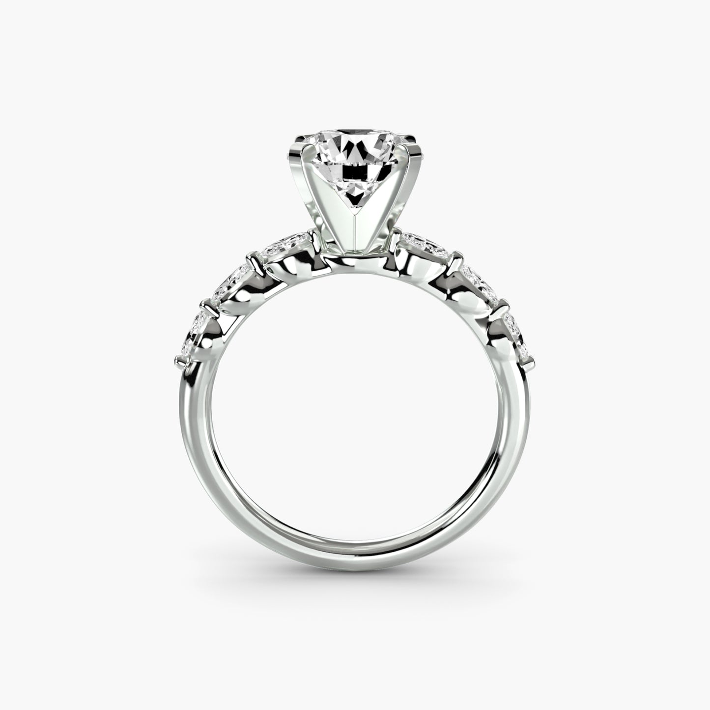 Floral Accent Solitaire Engagement Ring - 2.2mm