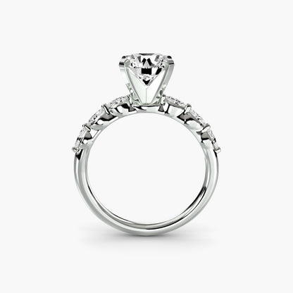 Floral Accent Solitaire Engagement Ring - 2.2mm