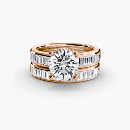 Baguette Channel Solitaire Engagement Ring - 3.6mm