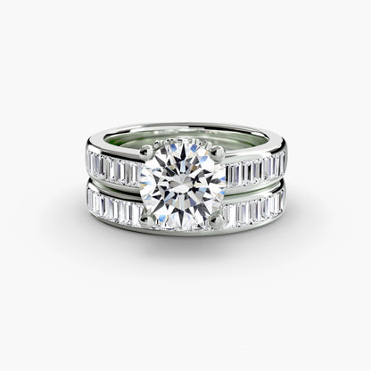 Baguette Channel Solitaire Engagement Ring - 3.6mm