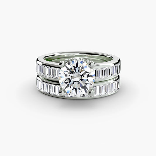 Baguette Channel Solitaire Engagement Ring - 3.6mm