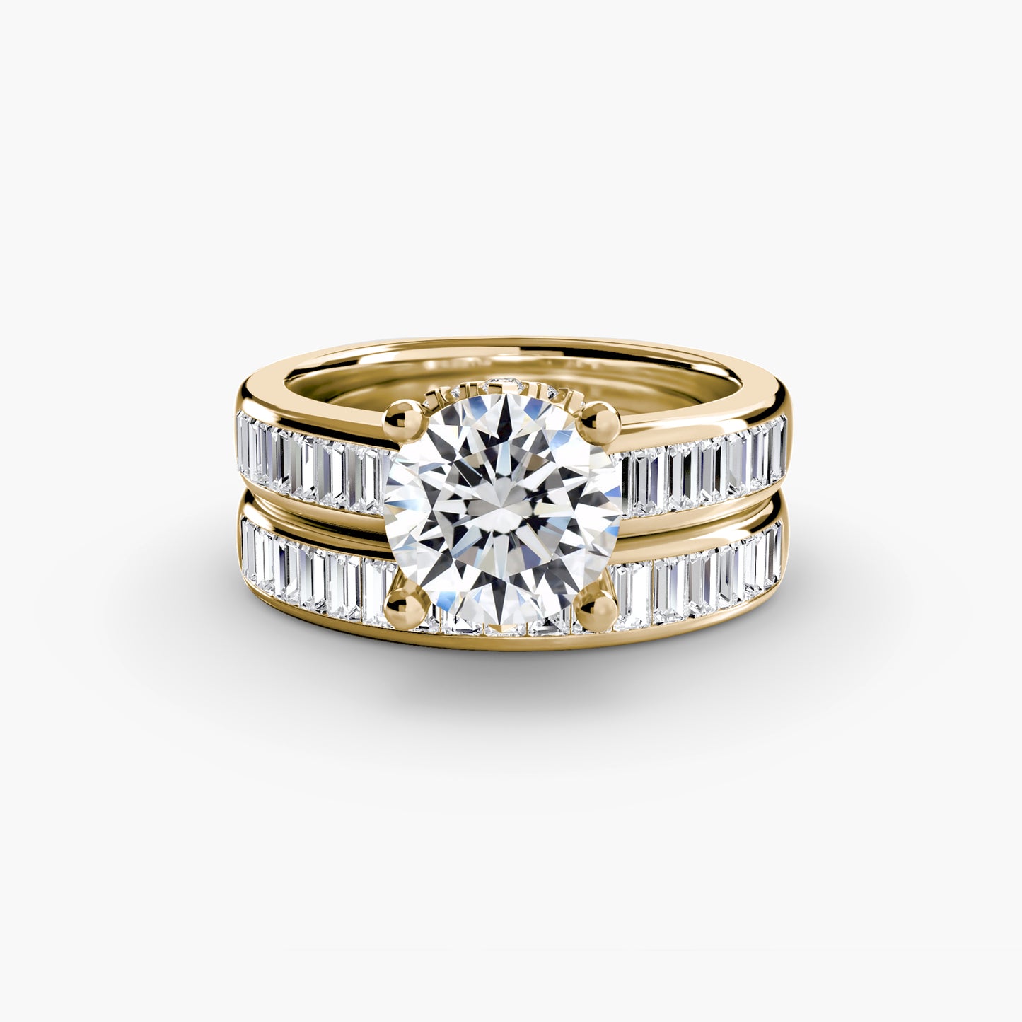 Baguette Channel Solitaire Engagement Ring - 3.6mm