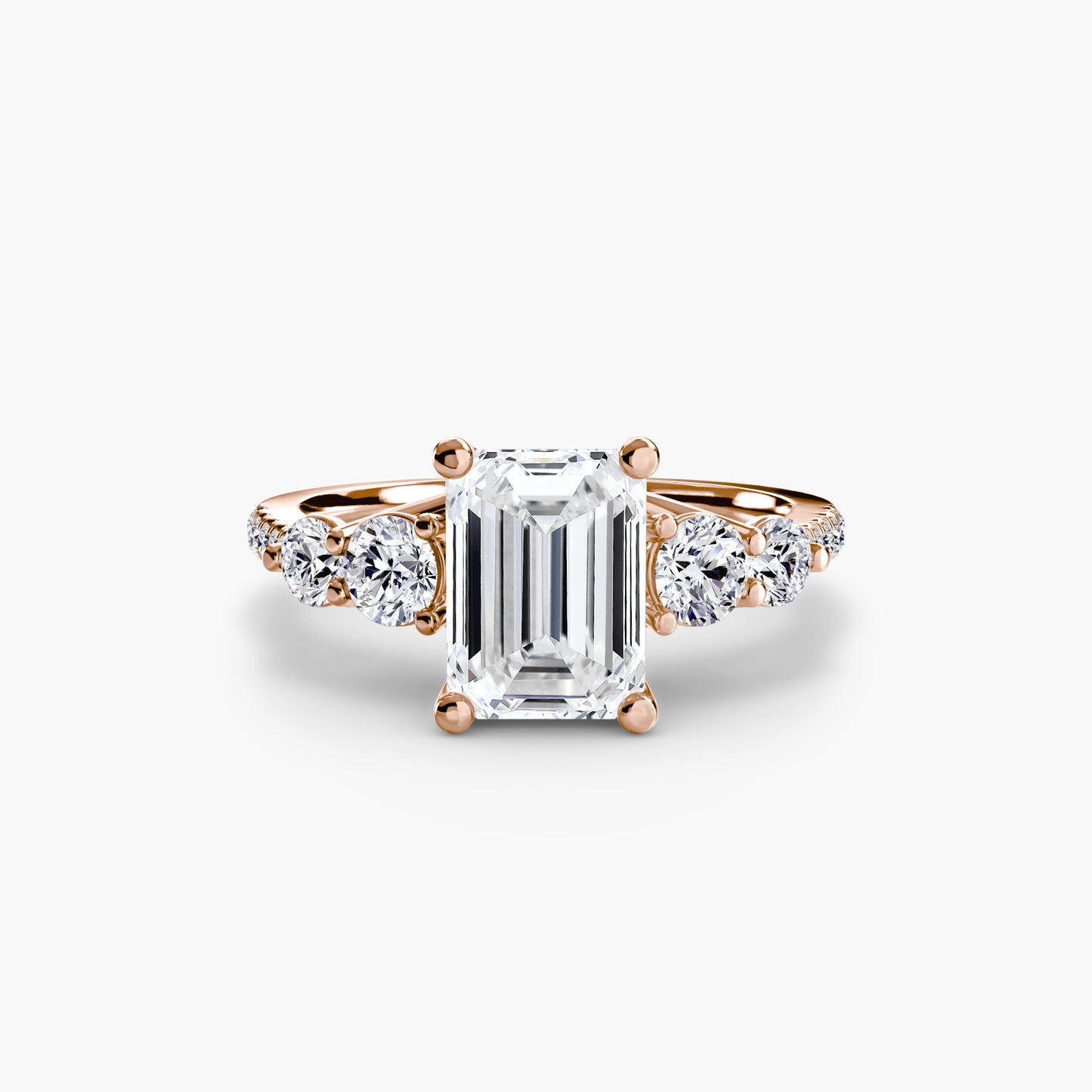 Five Stone Engagement Ring with Pavé Band - 2.0mm