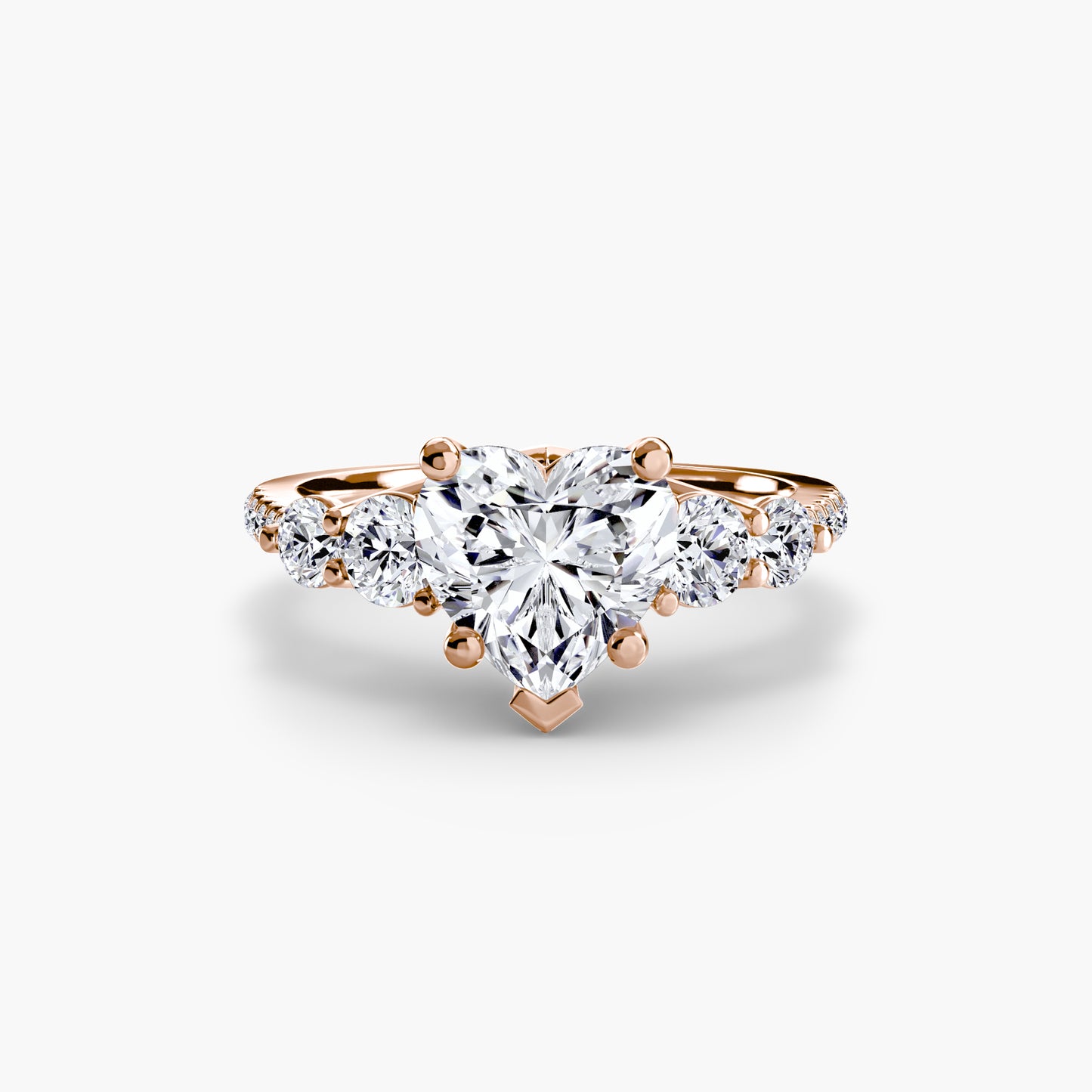 Five Stone Engagement Ring with Pavé Band - 2.0mm