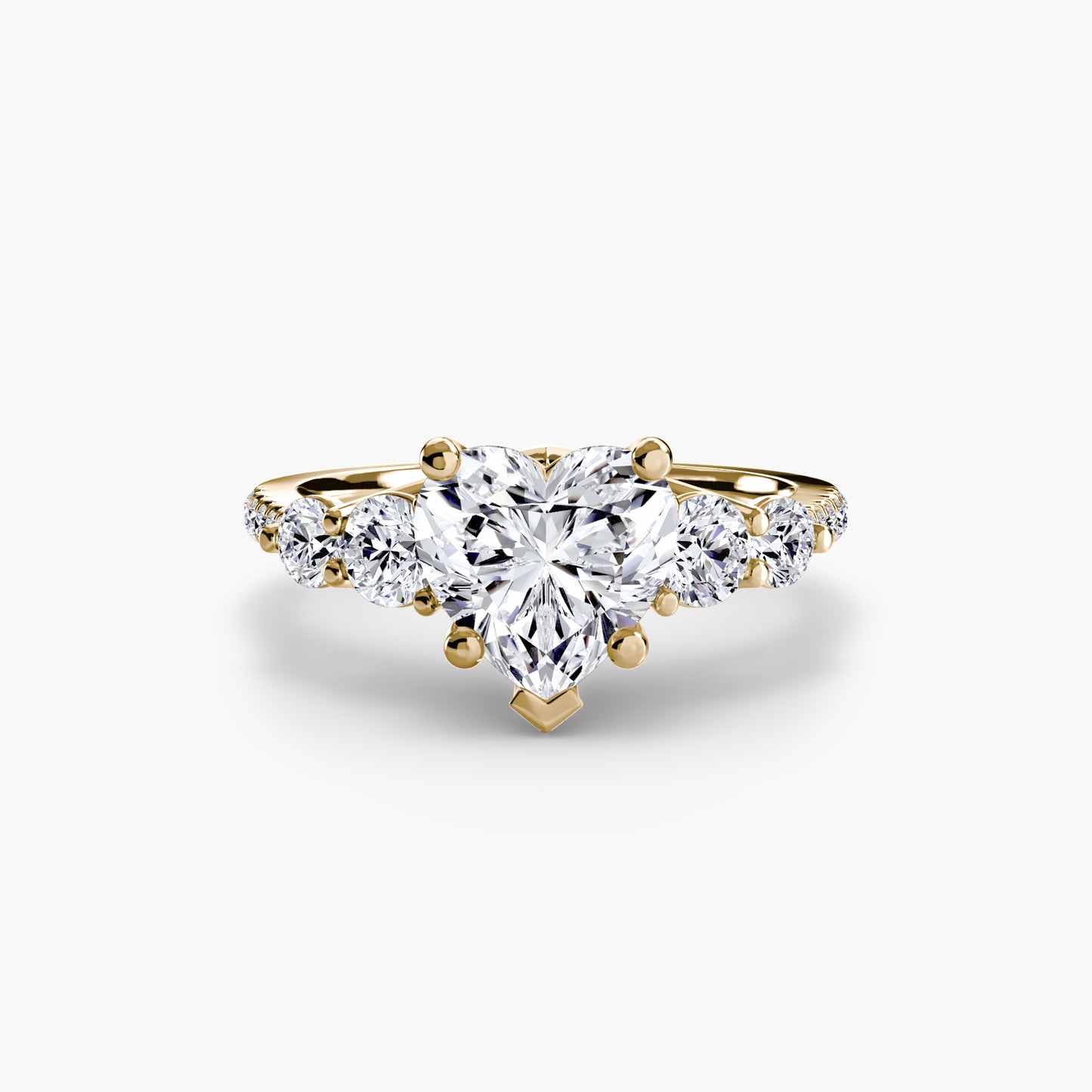 Five Stone Engagement Ring with Pavé Band - 2.0mm