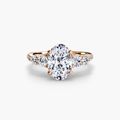 Five Stone Engagement Ring with Pavé Band - 2.0mm