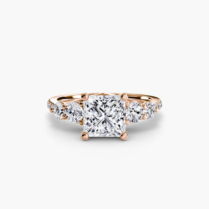 Five Stone Engagement Ring with Pavé Band - 2.0mm