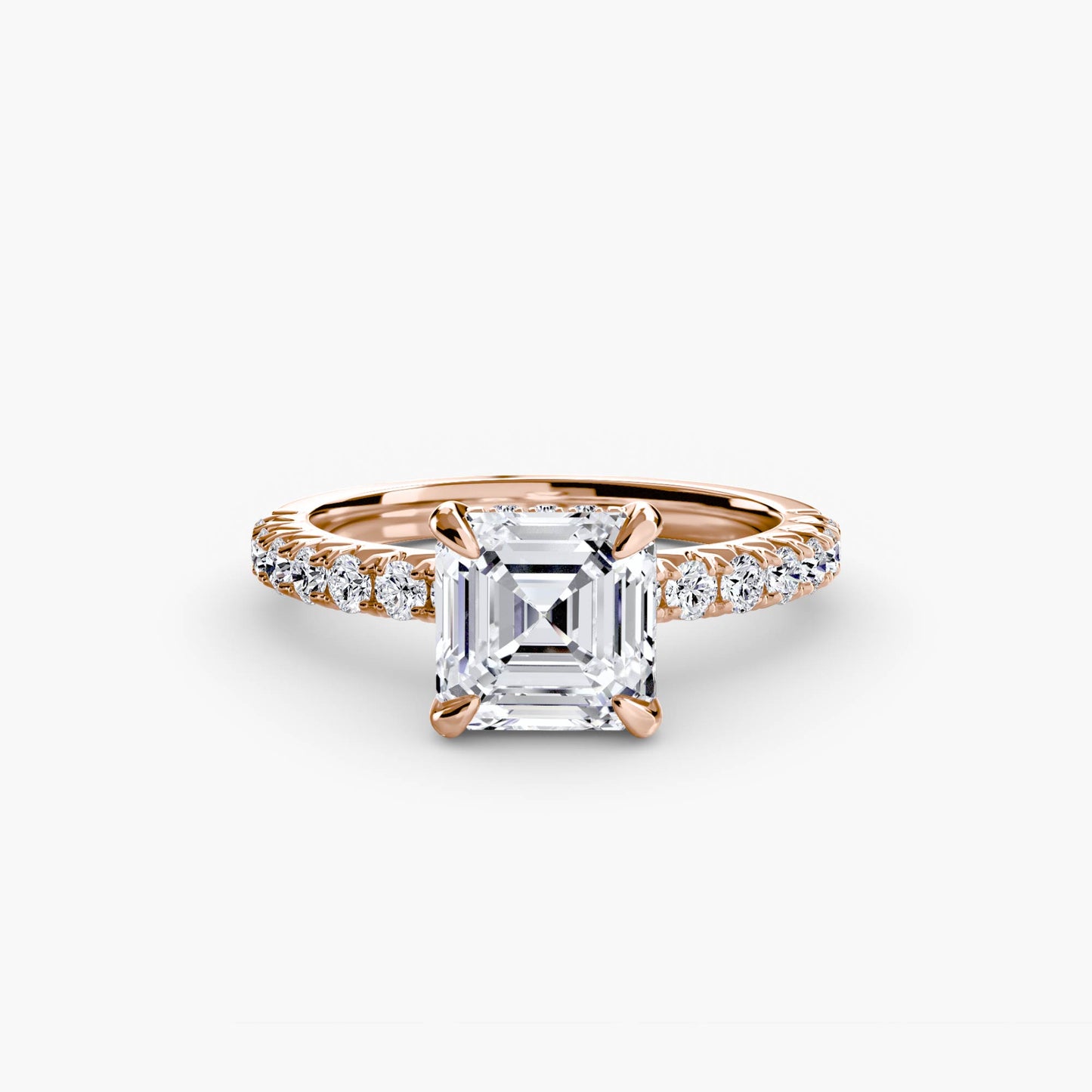 Solitaire Engagement Ring with Pavé Band - 2.3mm