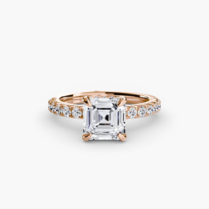 Solitaire Engagement Ring with Pavé Band - 2.3mm