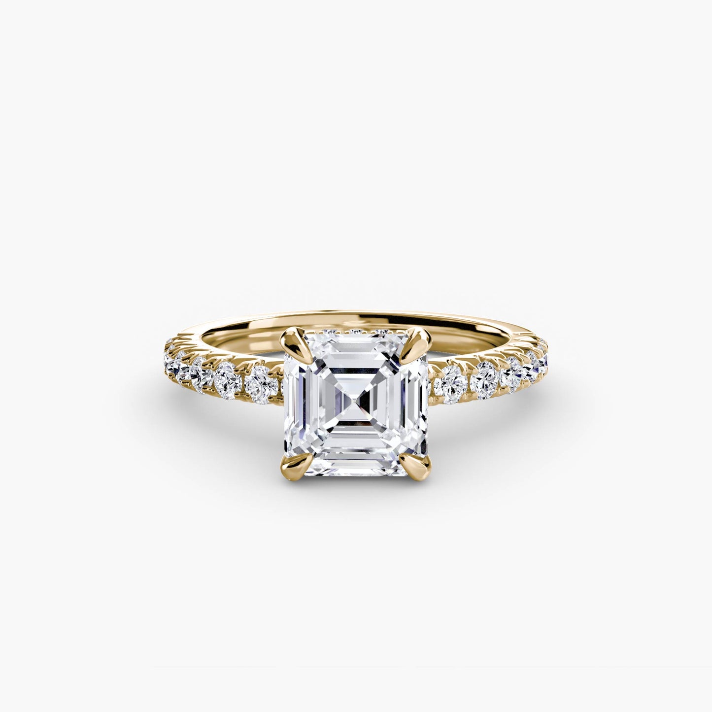 Solitaire Engagement Ring with Pavé Band - 2.3mm