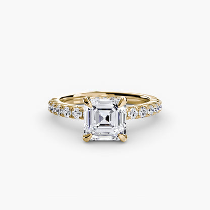 Solitaire Engagement Ring with Pavé Band - 2.3mm