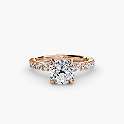 Solitaire Engagement Ring with Pavé Band - 2.3mm