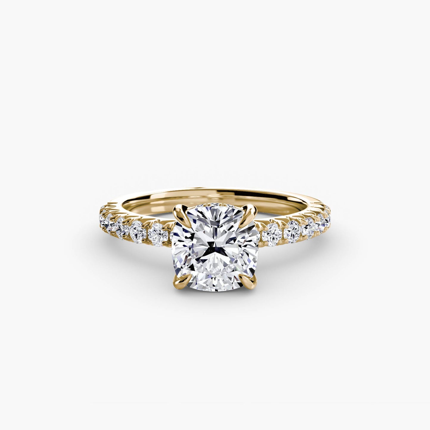 Solitaire Engagement Ring with Pavé Band - 2.3mm