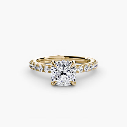 Solitaire Engagement Ring with Pavé Band - 2.3mm