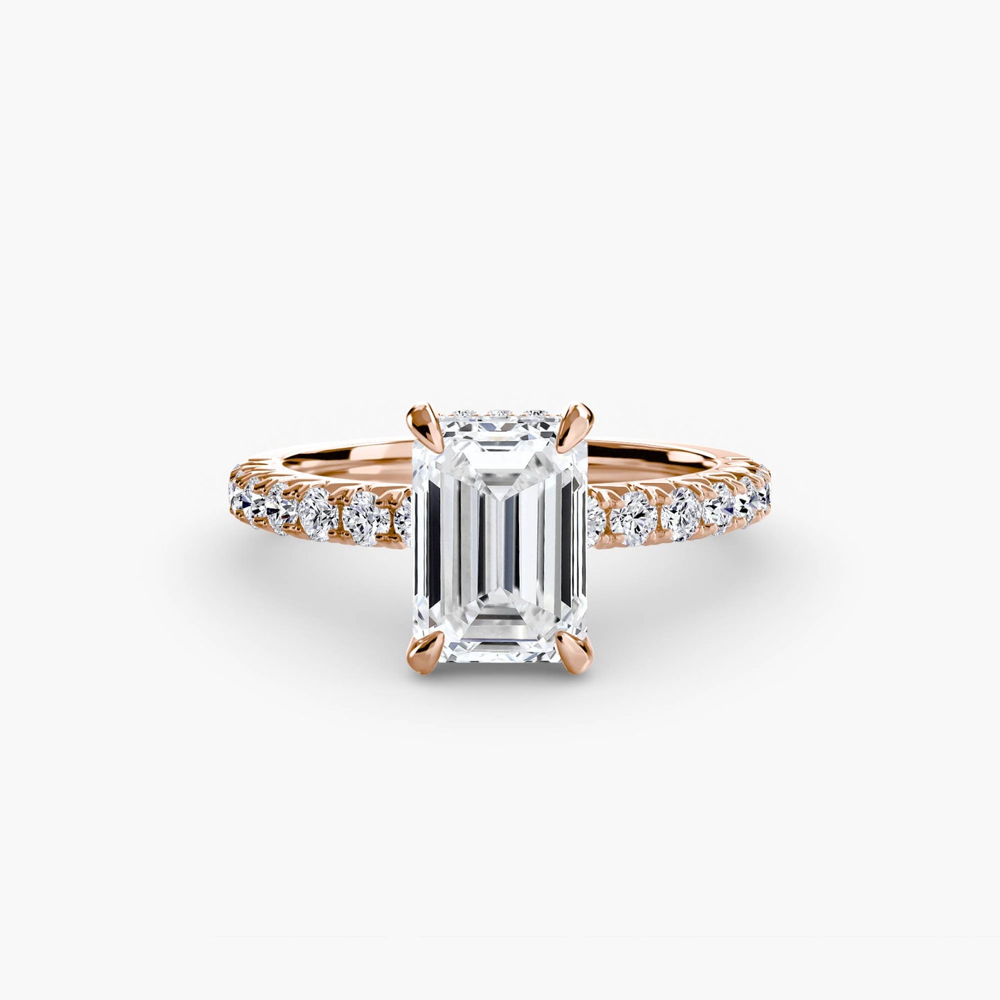 Solitaire Engagement Ring with Pavé Band - 2.3mm