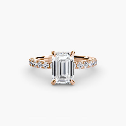Solitaire Engagement Ring with Pavé Band - 2.3mm