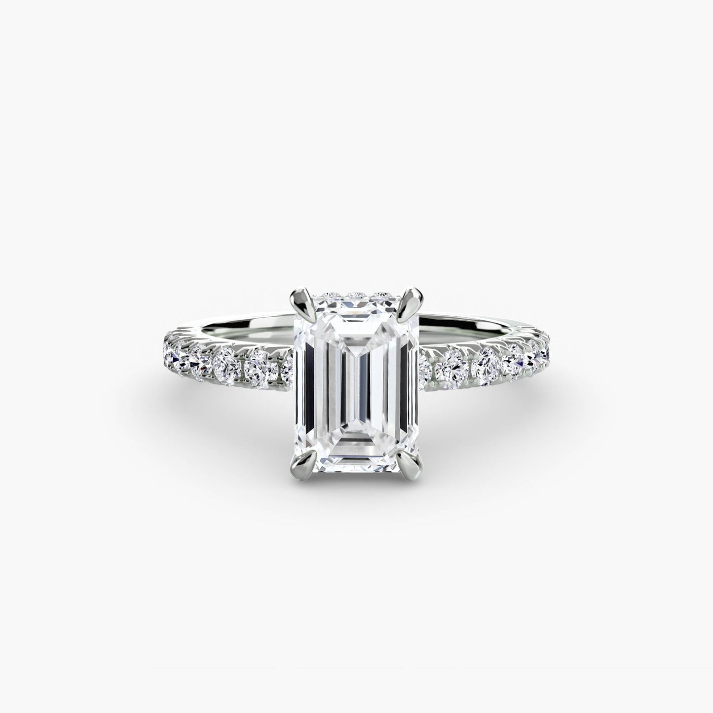 Solitaire Engagement Ring with Pavé Band - 2.3mm