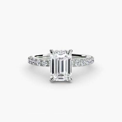 Solitaire Engagement Ring with Pavé Band - 2.3mm