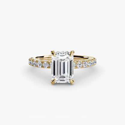 Solitaire Engagement Ring with Pavé Band - 2.3mm