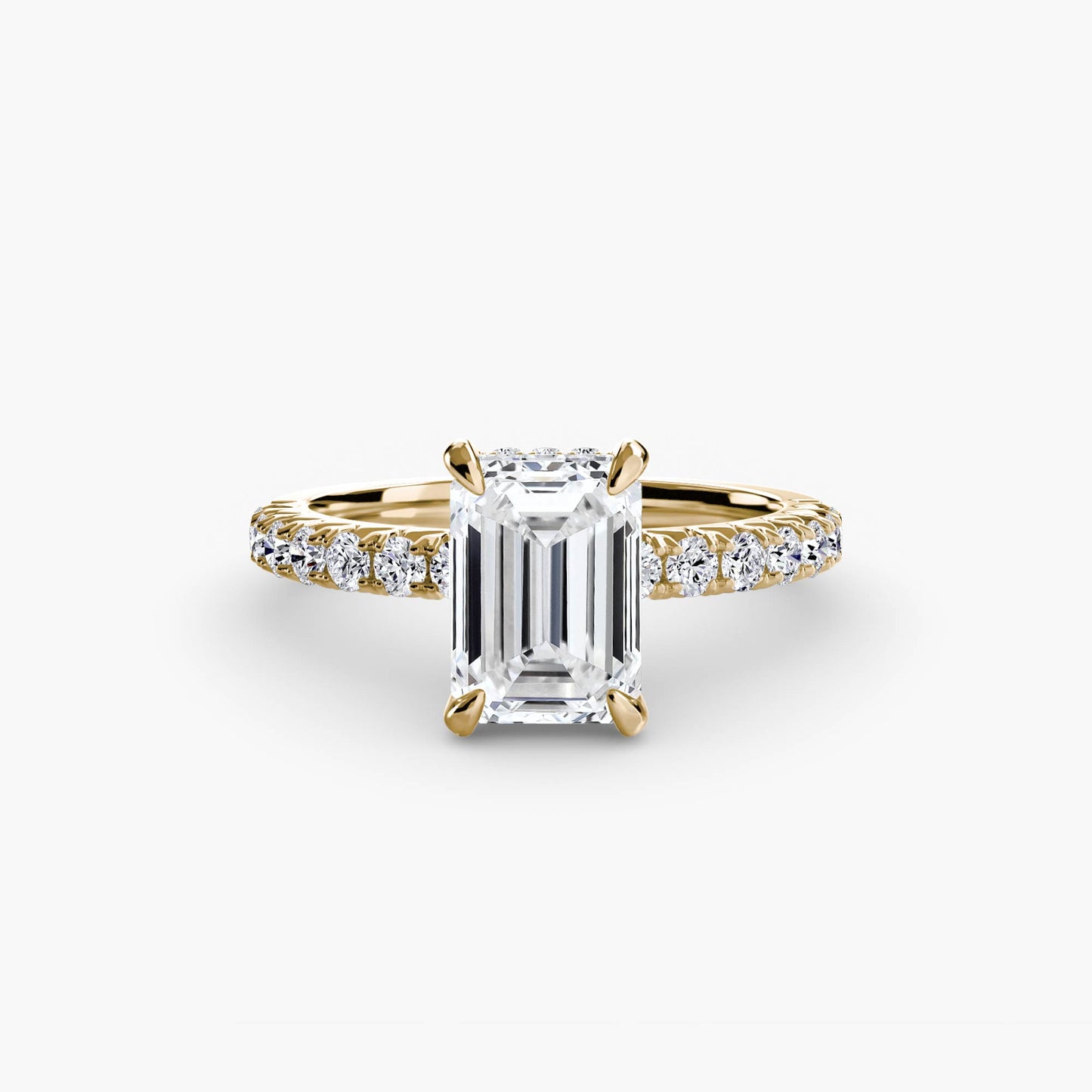 Solitaire Engagement Ring with Pavé Band - 2.3mm