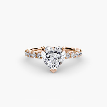 Solitaire Engagement Ring with Pavé Band - 2.3mm
