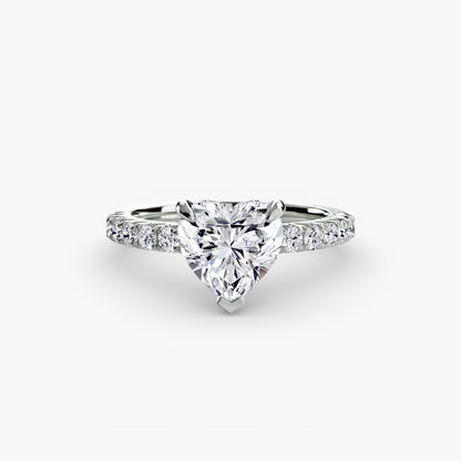 Solitaire Engagement Ring with Pavé Band - 2.3mm