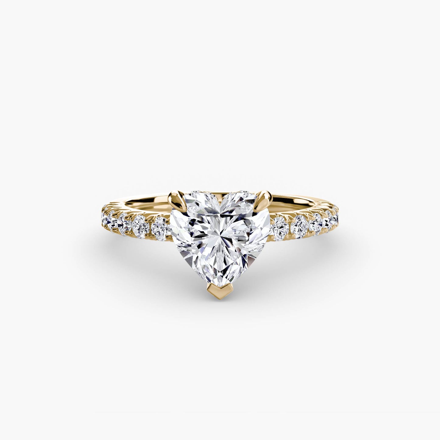 Solitaire Engagement Ring with Pavé Band - 2.3mm