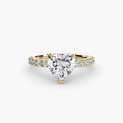 Solitaire Engagement Ring with Pavé Band - 2.3mm