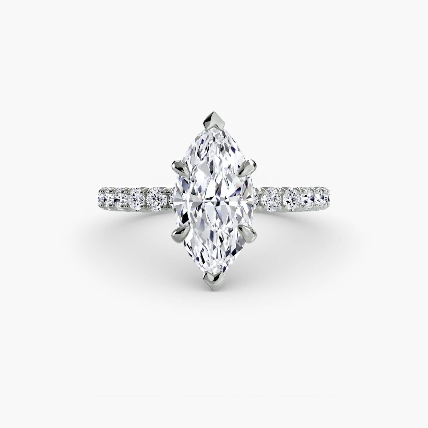Solitaire Engagement Ring with Pavé Band - 2.3mm