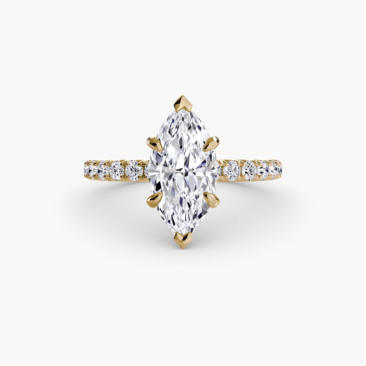 Solitaire Engagement Ring with Pavé Band - 2.3mm