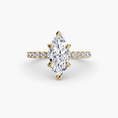 Solitaire Engagement Ring with Pavé Band - 2.3mm