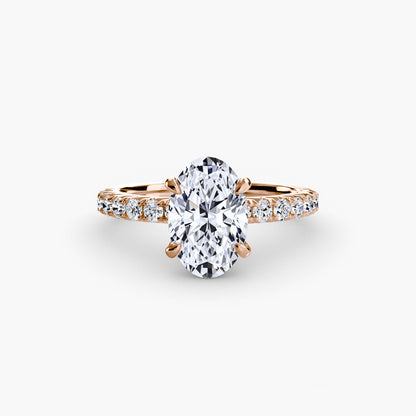 Solitaire Engagement Ring with Pavé Band - 2.3mm
