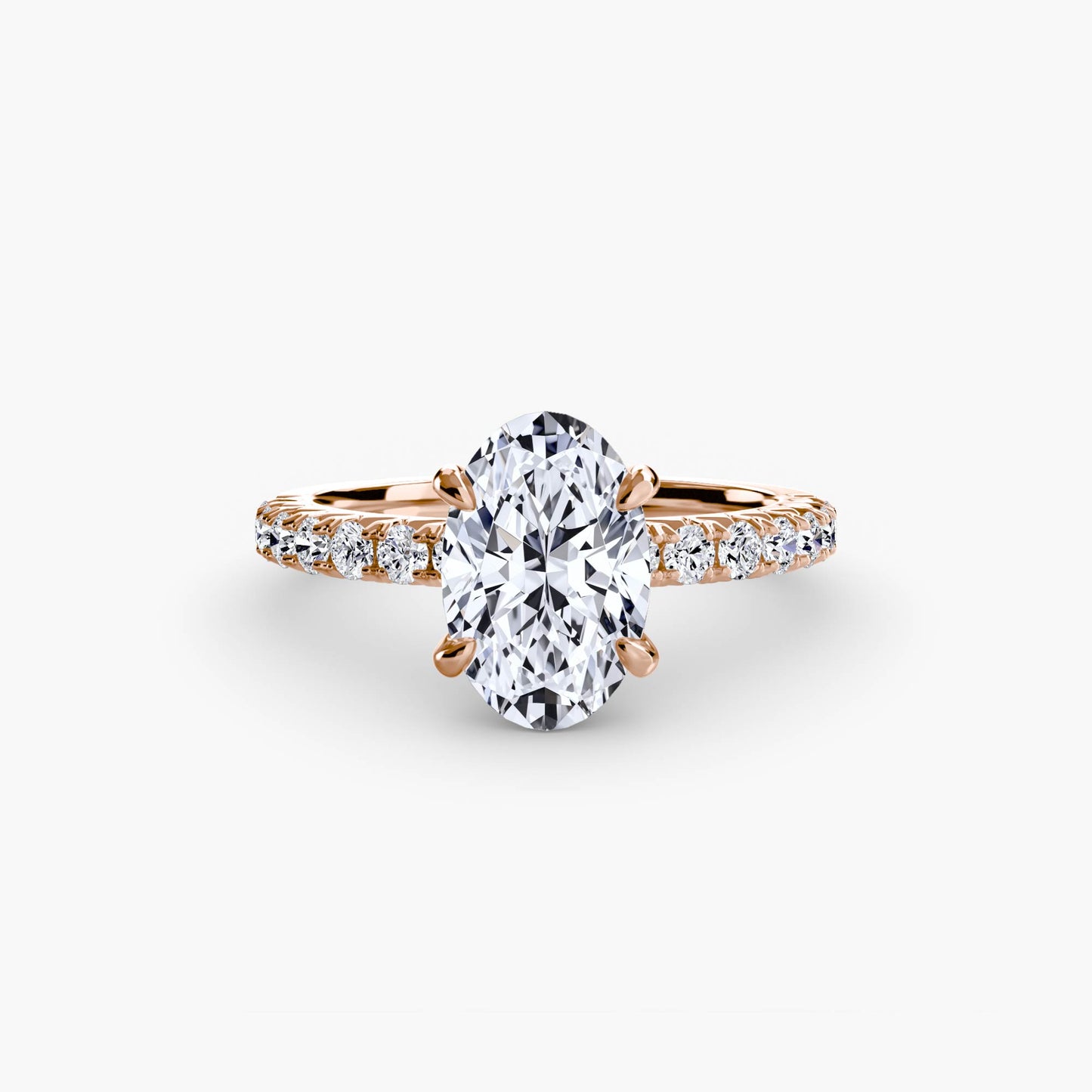 Solitaire Engagement Ring with Pavé Band - 2.3mm