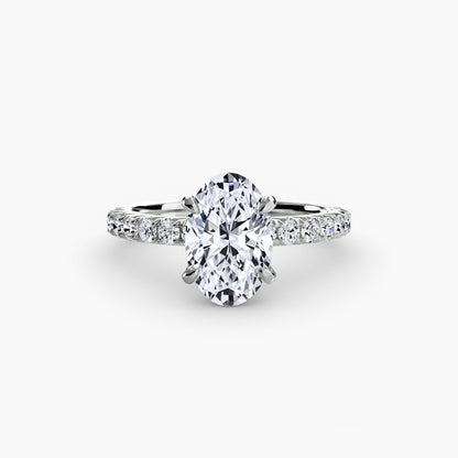 Solitaire Engagement Ring with Pavé Band - 2.3mm