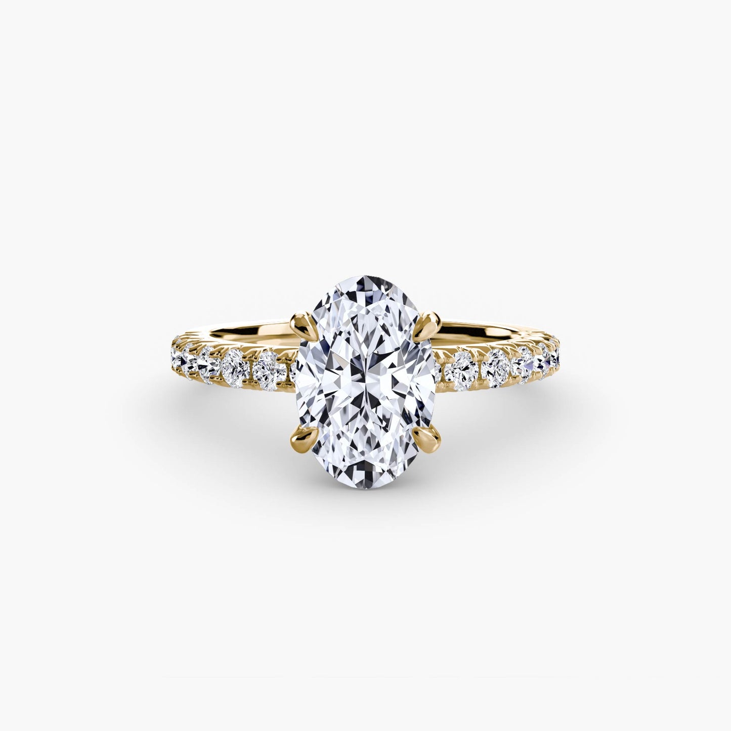 Solitaire Engagement Ring with Pavé Band - 2.3mm