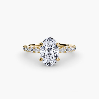 Solitaire Engagement Ring with Pavé Band - 2.3mm