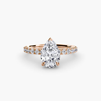 Solitaire Engagement Ring with Pavé Band - 2.3mm