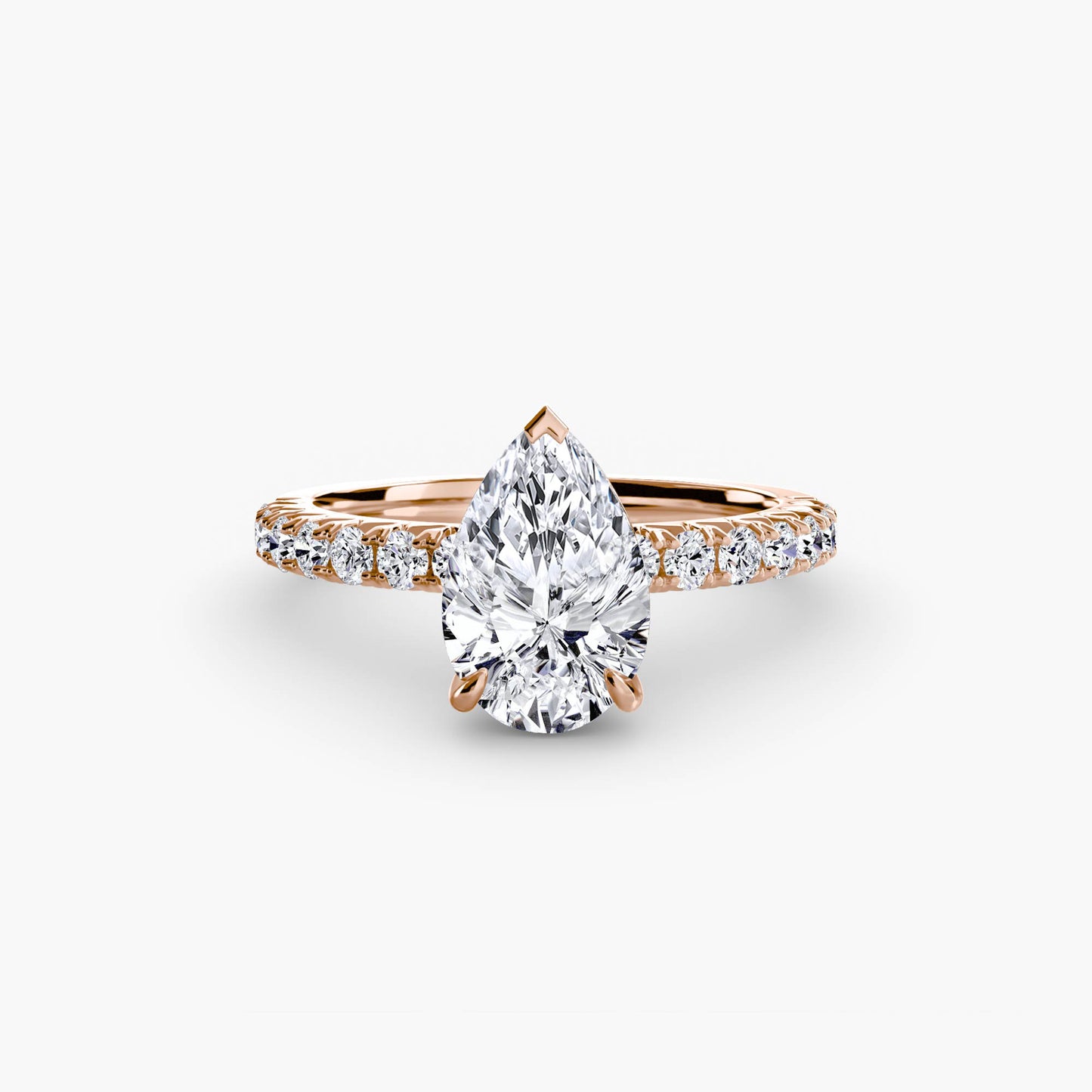 Solitaire Engagement Ring with Pavé Band - 2.3mm