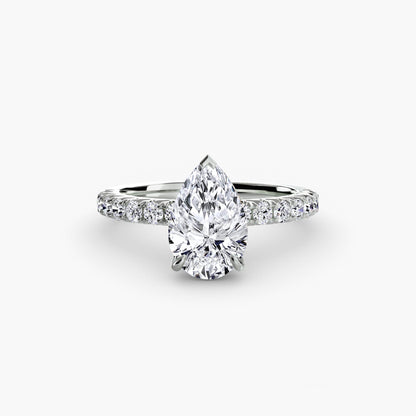 Solitaire Engagement Ring with Pavé Band - 2.3mm