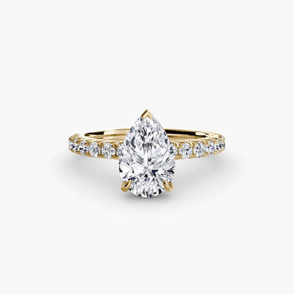 Solitaire Engagement Ring with Pavé Band - 2.3mm