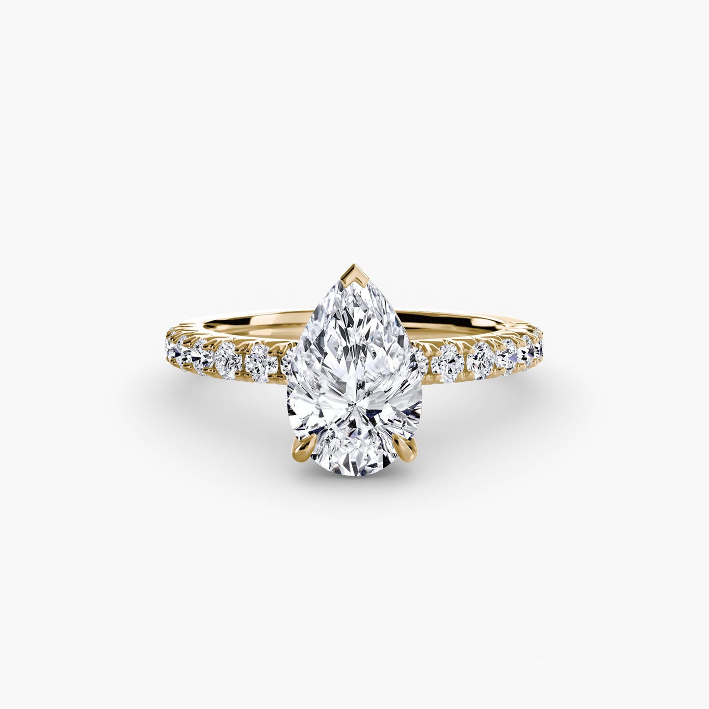 Solitaire Engagement Ring with Pavé Band - 2.3mm