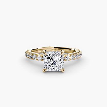 Solitaire Engagement Ring with Pavé Band - 2.3mm