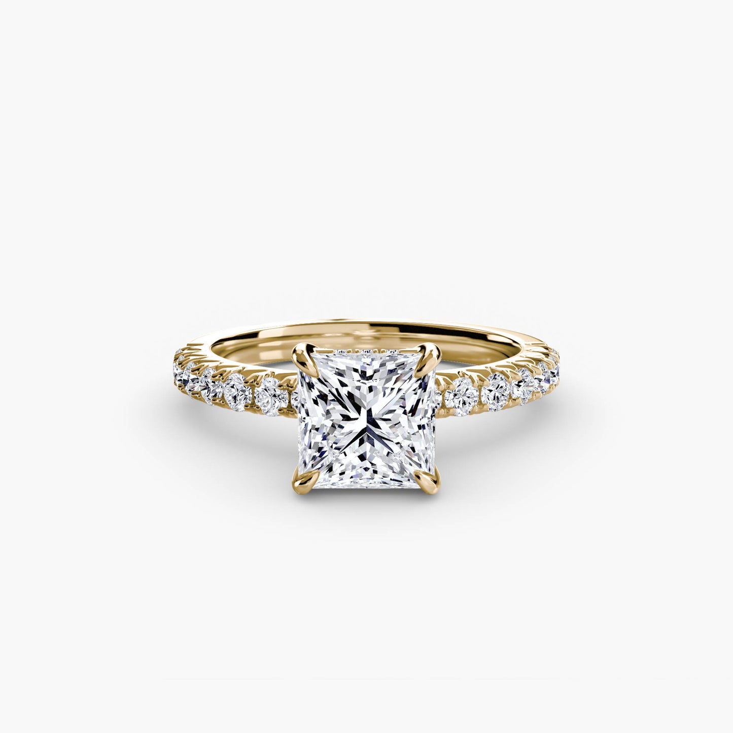 Solitaire Engagement Ring with Pavé Band - 2.3mm