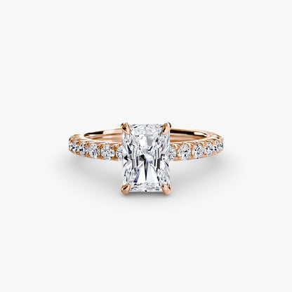 Solitaire Engagement Ring with Pavé Band - 2.3mm