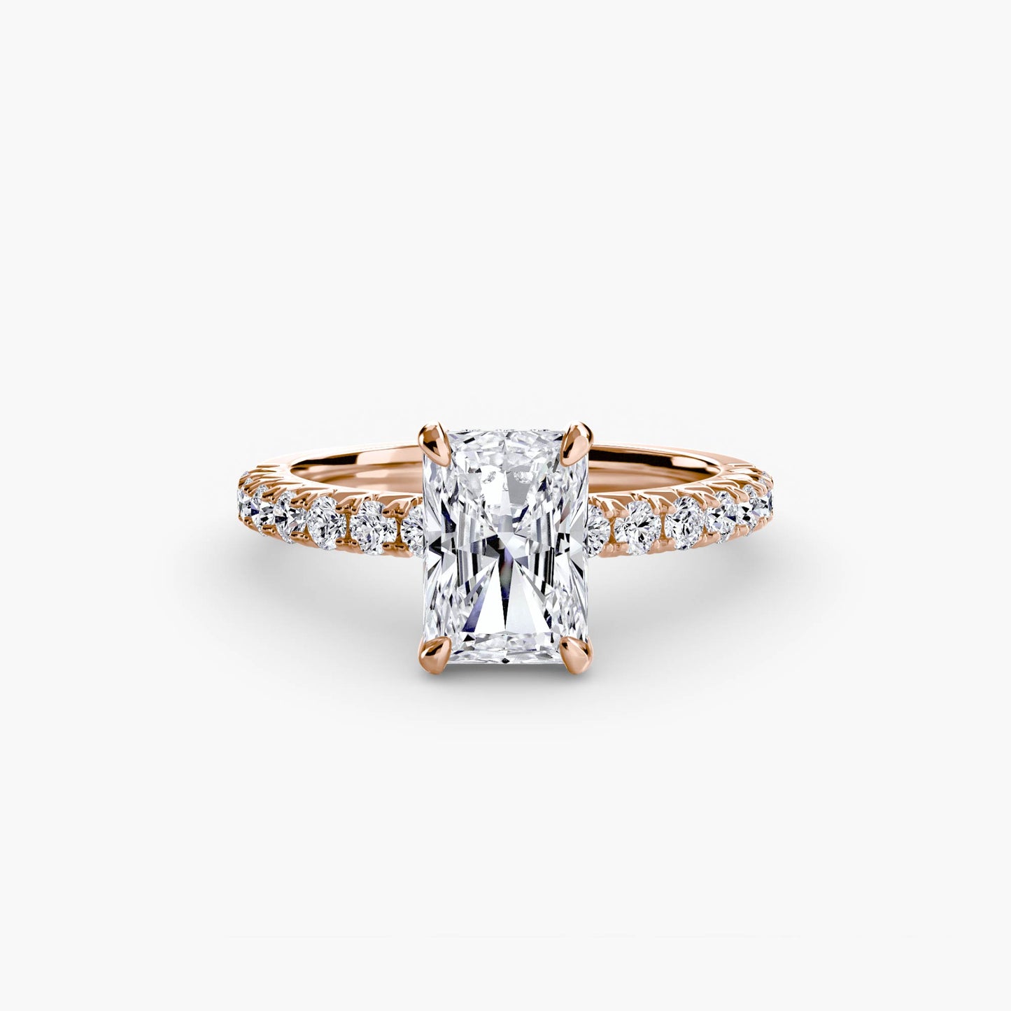 Solitaire Engagement Ring with Pavé Band - 2.3mm