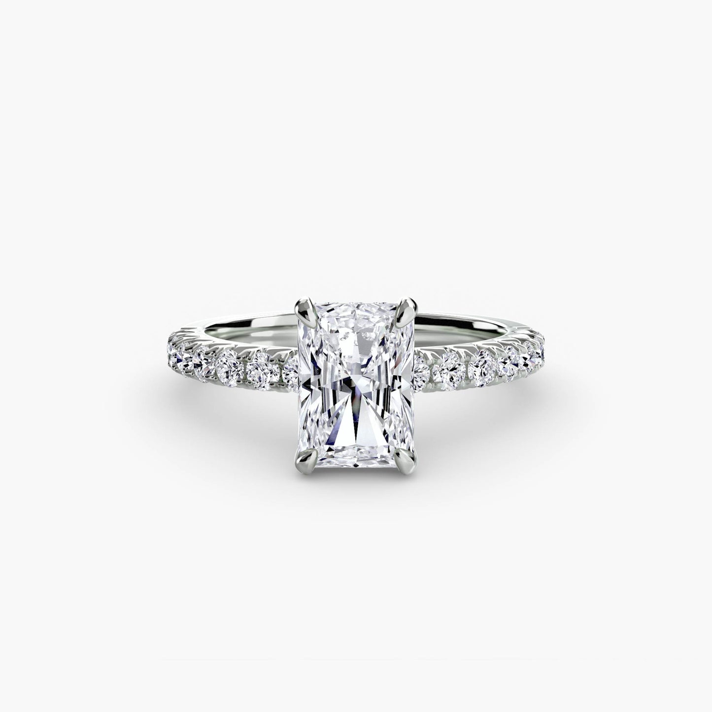 Solitaire Engagement Ring with Pavé Band - 2.3mm