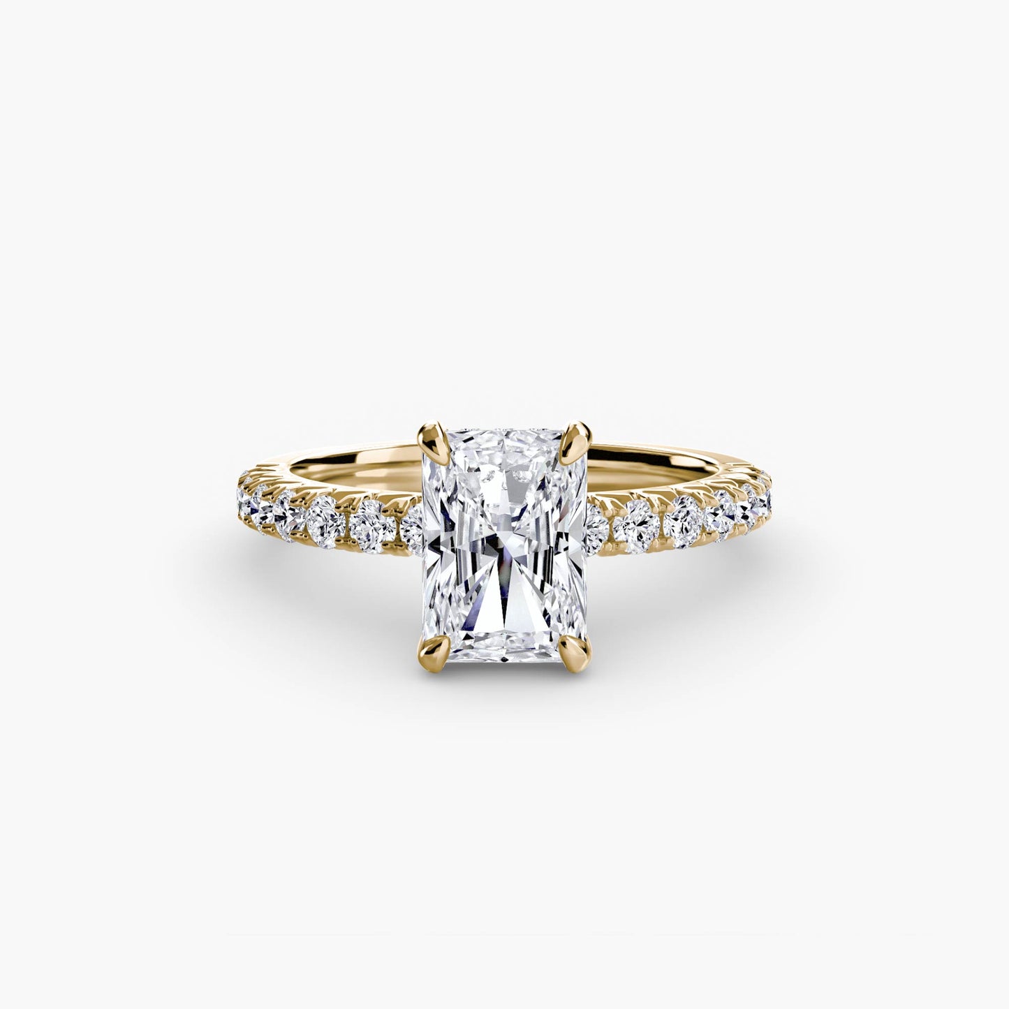 Solitaire Engagement Ring with Pavé Band - 2.3mm