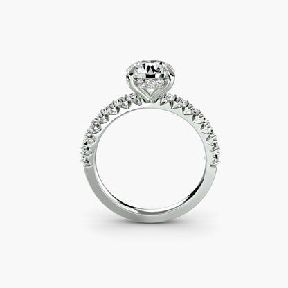 Solitaire Engagement Ring with Pavé Band - 2.3mm